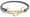Black Leather Martingale Collar Shown with Medium Brass Chain